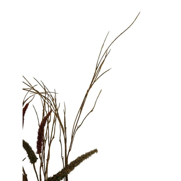 Glitter Artificial Floral Grass Spray Red & Gold Decorative Branch Stems Christm - Picture 6 of 11